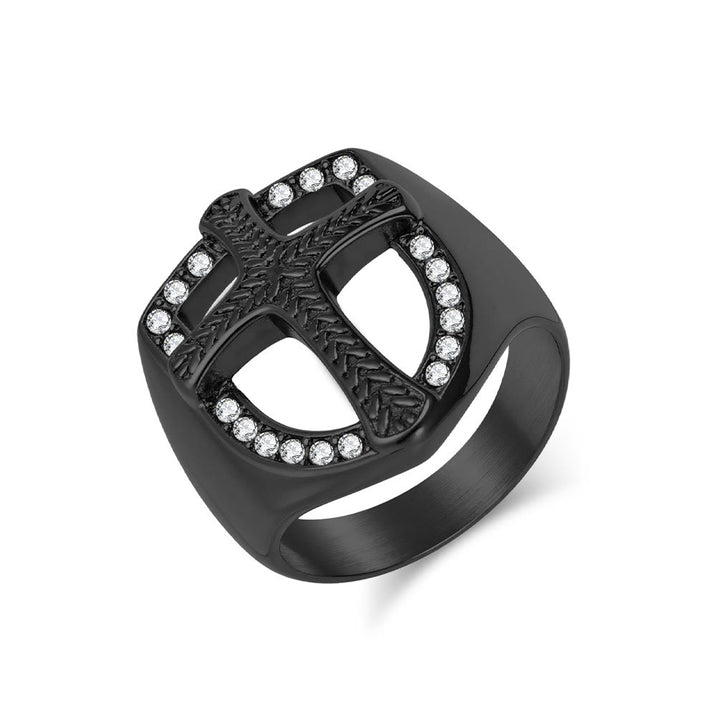 Christianartworkshop Schildförmiger Hohlkreuz-Zirkonring: 3 Farboptionen – Schmuck für Krieger des heiligen Glaubens - Schwarz - US 13 - image 7