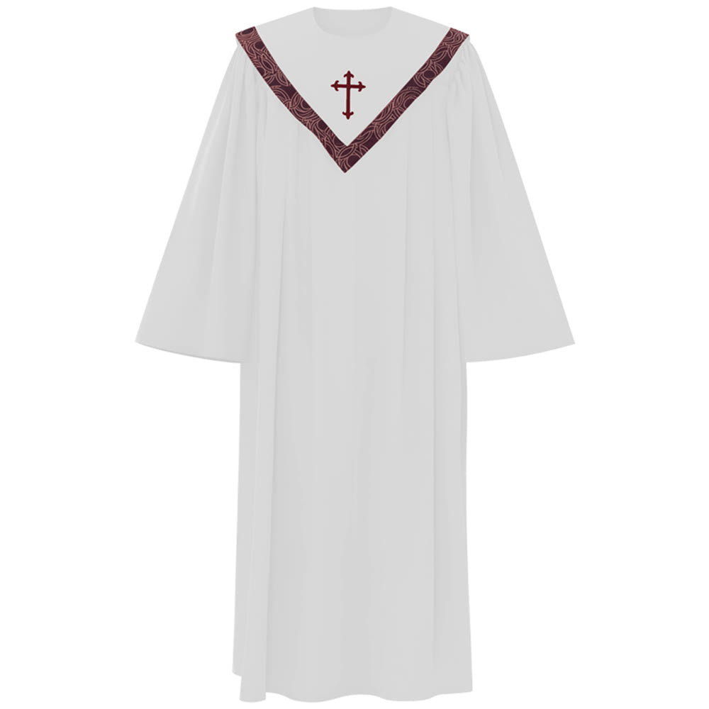 Formelle, mehrfarbige Priesterrobe von Christianartworkshop mit Kreuz und gemustertem Kragen - image 12