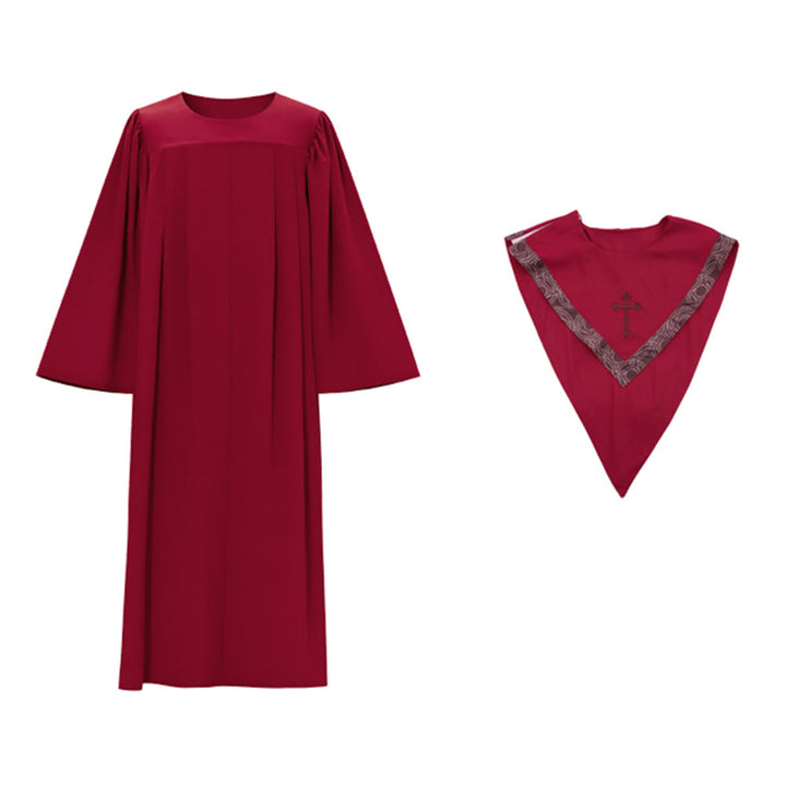Formelle, mehrfarbige Priesterrobe von Christianartworkshop mit Kreuz und gemustertem Kragen - image 9