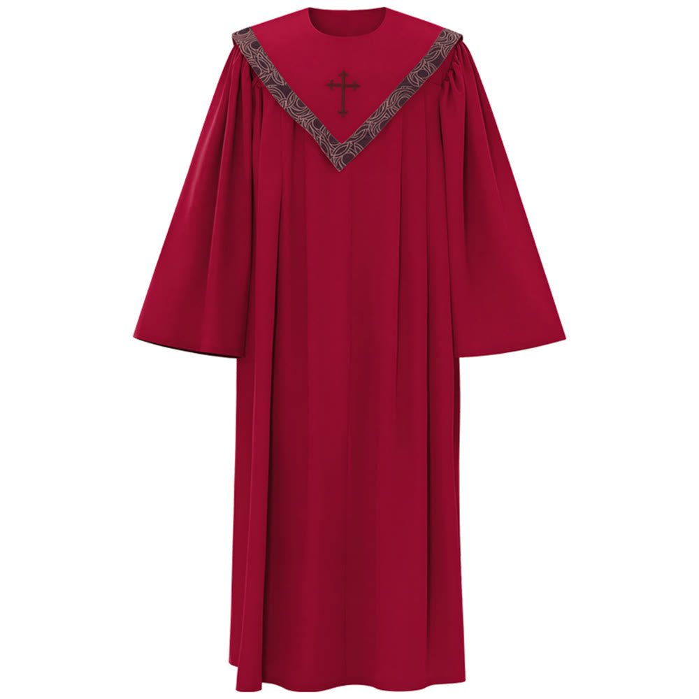 Formelle, mehrfarbige Priesterrobe von Christianartworkshop mit Kreuz und gemustertem Kragen - image 4