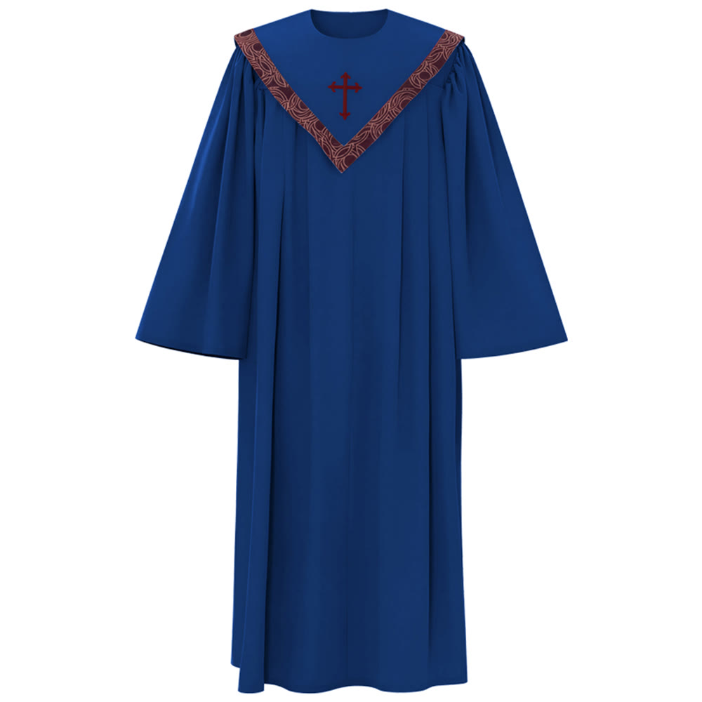 Formelle, mehrfarbige Priesterrobe von Christianartworkshop mit Kreuz und gemustertem Kragen - image 13