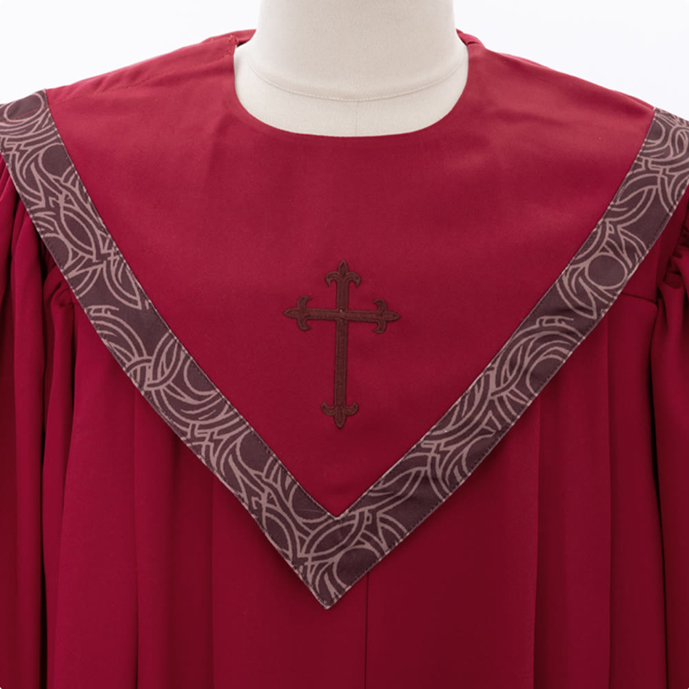 Formelle, mehrfarbige Priesterrobe von Christianartworkshop mit Kreuz und gemustertem Kragen - image 7