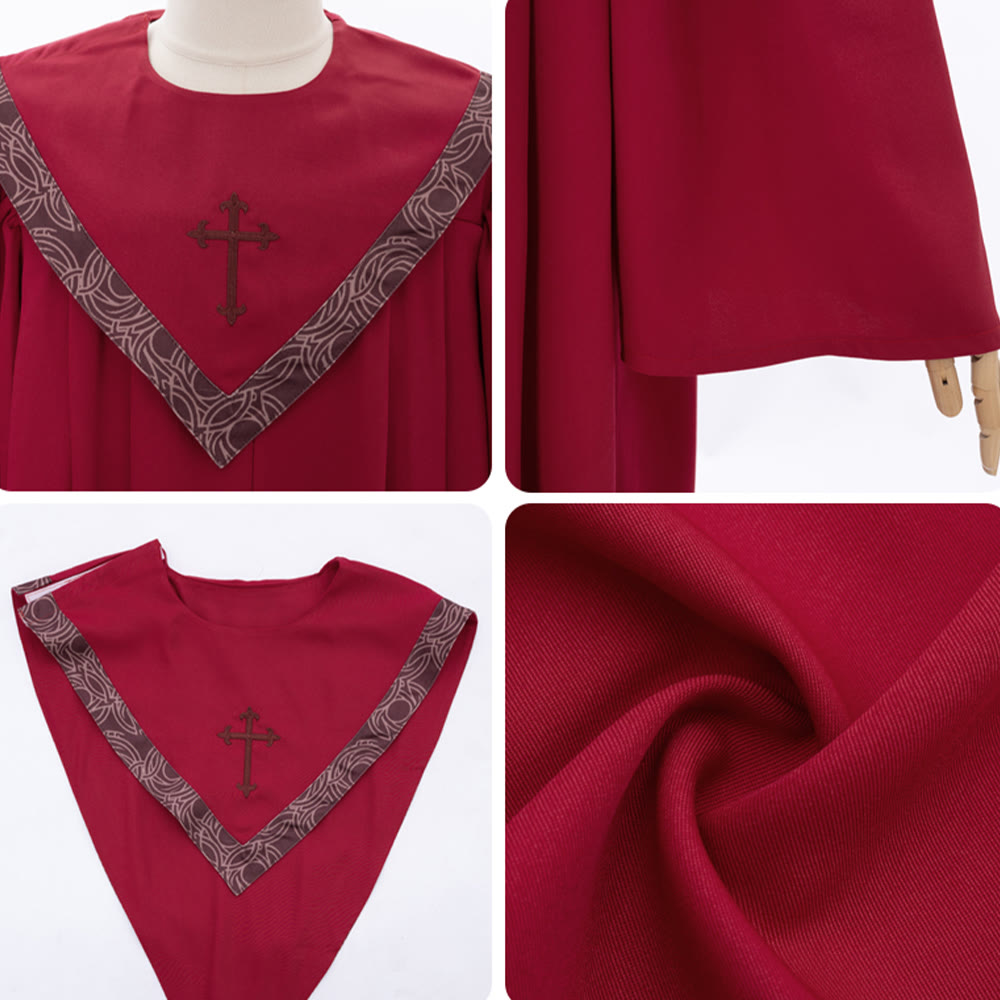 Formelle, mehrfarbige Priesterrobe von Christianartworkshop mit Kreuz und gemustertem Kragen - image 10