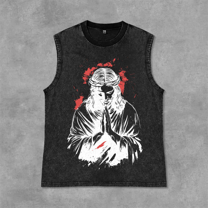 Christianartworkshop Tanktop mit Dornenkrone-Jesus-Motiv - Schwarz - 2XL - image 3