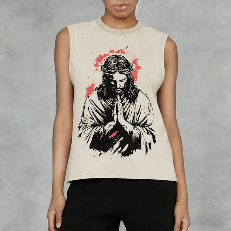 Christianartworkshop Tanktop mit Dornenkrone-Jesus-Motiv - image 2