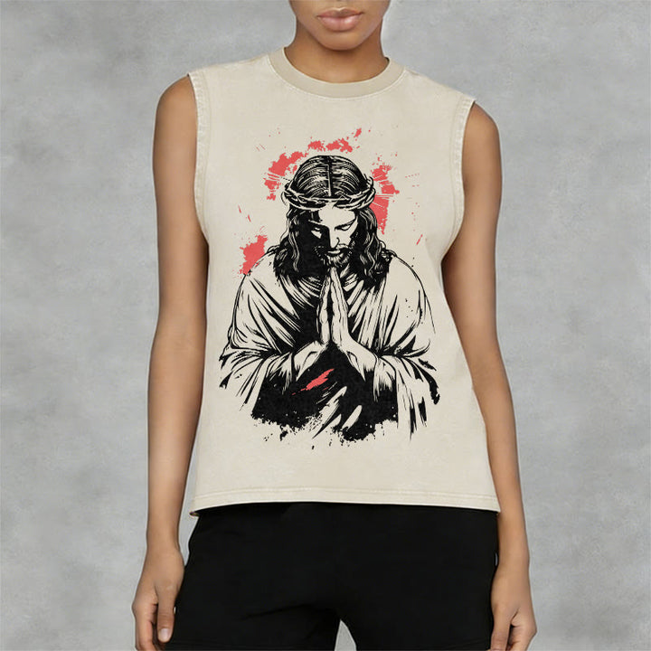 Christianartworkshop Tanktop mit Dornenkrone-Jesus-Motiv - image 2
