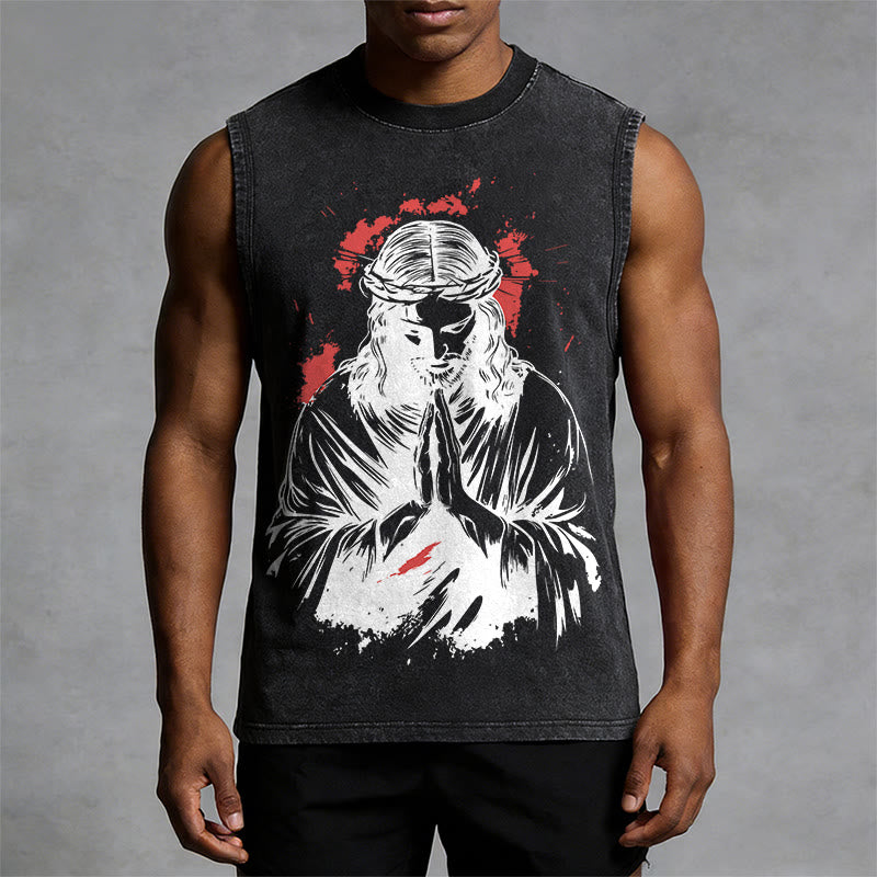 Christianartworkshop Tanktop mit Dornenkrone-Jesus-Motiv - image 4