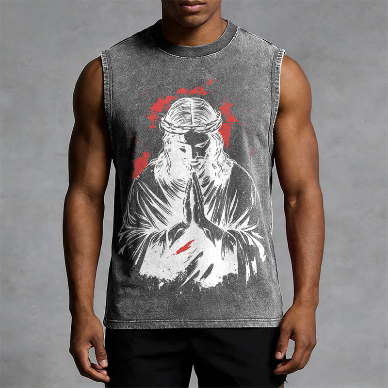 Christianartworkshop Tanktop mit Dornenkrone-Jesus-Motiv - image 7