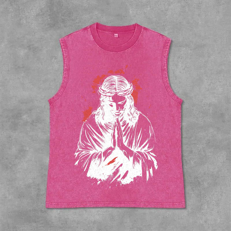 Christianartworkshop Tanktop mit Dornenkrone-Jesus-Motiv - Rosa - 2XL - image 12