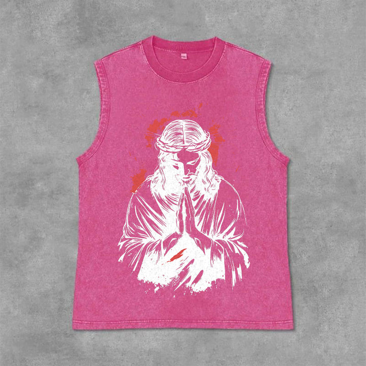 Christianartworkshop Tanktop mit Dornenkrone-Jesus-Motiv - Rosa - 2XL - image 12