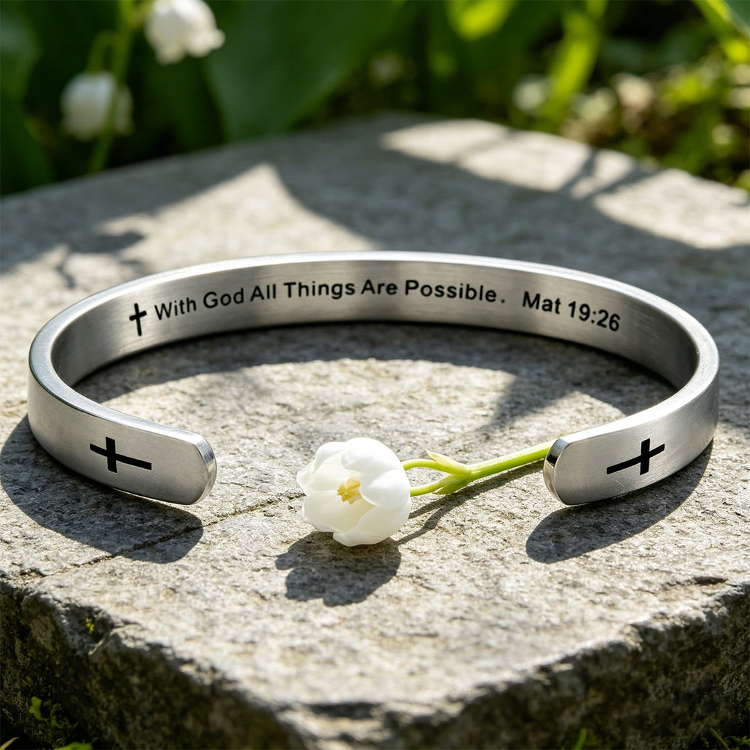 Christianartworkshop Armband mit Kreuzanhänger (Matthäus 19,26): Mit Gott ist alles möglich (Glaubenssymbol) - image 9