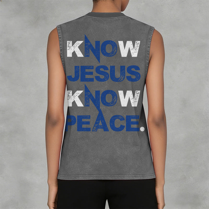 Christianartworkshop Kenne Jesus, kenne Frieden – Unisex-Tanktop - image 2