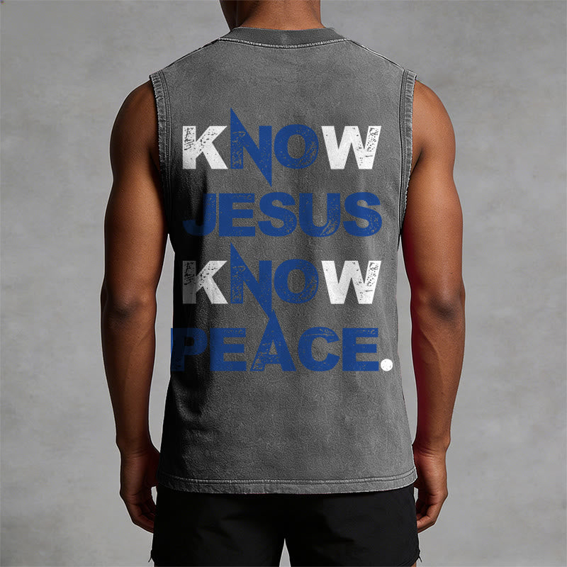 Christianartworkshop Kenne Jesus, kenne Frieden – Unisex-Tanktop - image 1