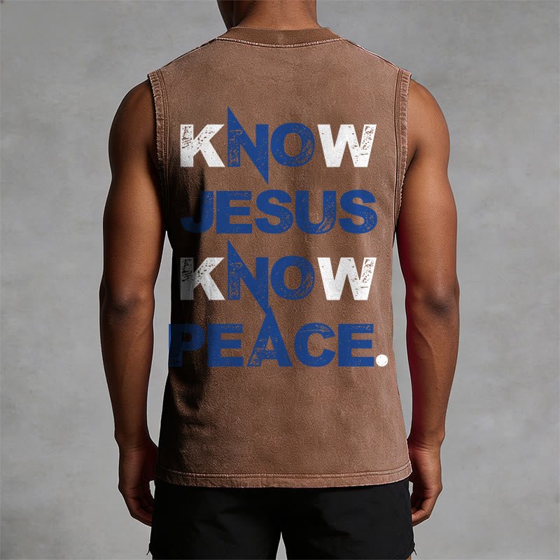 Christianartworkshop Kenne Jesus, kenne Frieden – Unisex-Tanktop - image 4