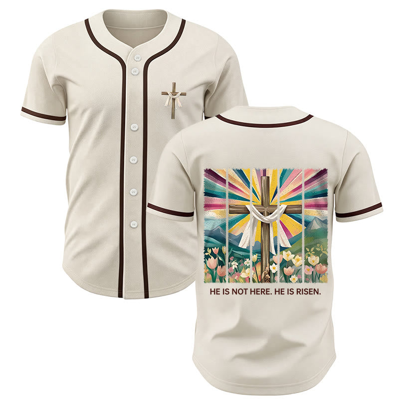 Christianartworkshop Er ist nicht hier, er ist auferstanden Glauben Unisex Baseballtrikot - Aprikose - 5XL - image 0