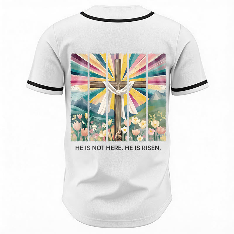 Christianartworkshop Er ist nicht hier, er ist auferstanden Glauben Unisex Baseballtrikot - image 12