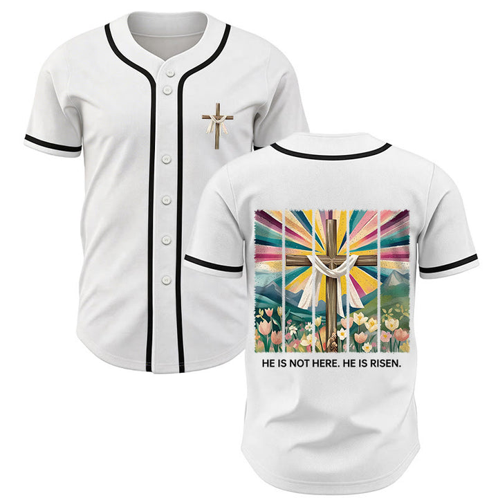 Christianartworkshop Er ist nicht hier, er ist auferstanden Glauben Unisex Baseballtrikot - Weiß - 5XL - image 7