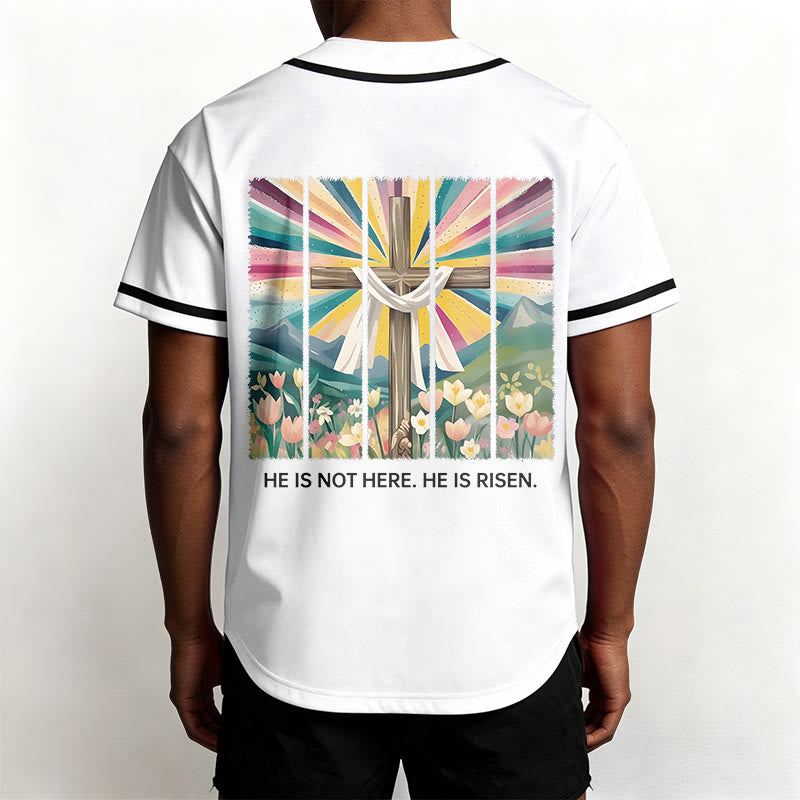 Christianartworkshop Er ist nicht hier, er ist auferstanden Glauben Unisex Baseballtrikot - image 8