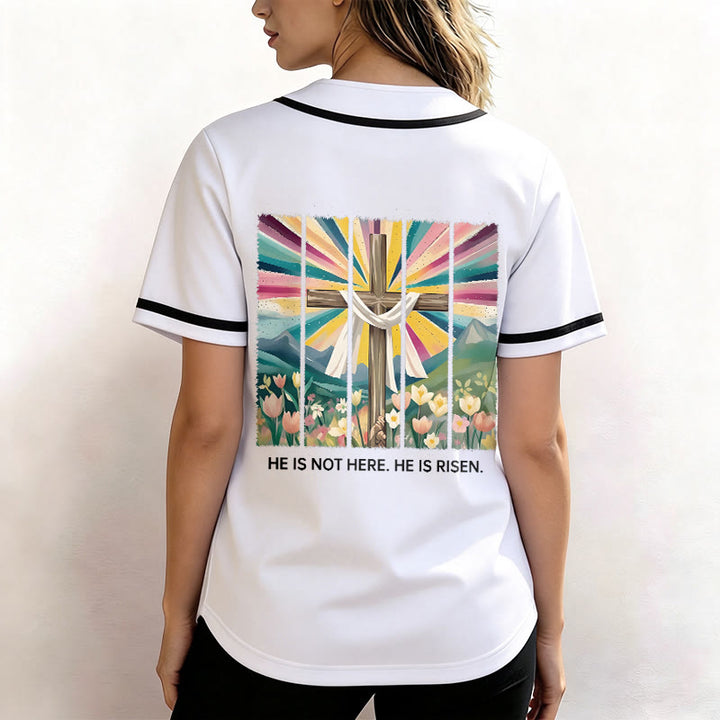 Christianartworkshop Er ist nicht hier, er ist auferstanden Glauben Unisex Baseballtrikot - image 10