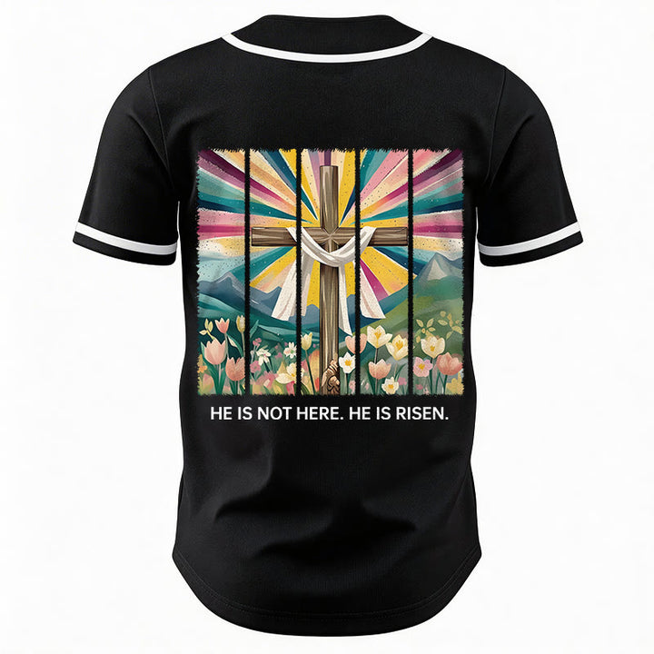 Christianartworkshop Er ist nicht hier, er ist auferstanden Glauben Unisex Baseballtrikot - image 19