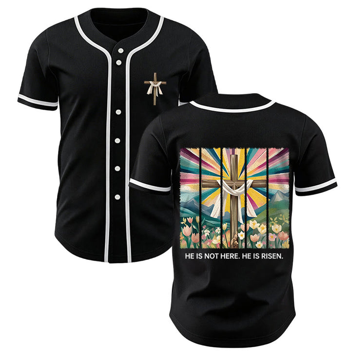 Christianartworkshop Er ist nicht hier, er ist auferstanden Glauben Unisex Baseballtrikot - Schwarz - 5XL - image 14