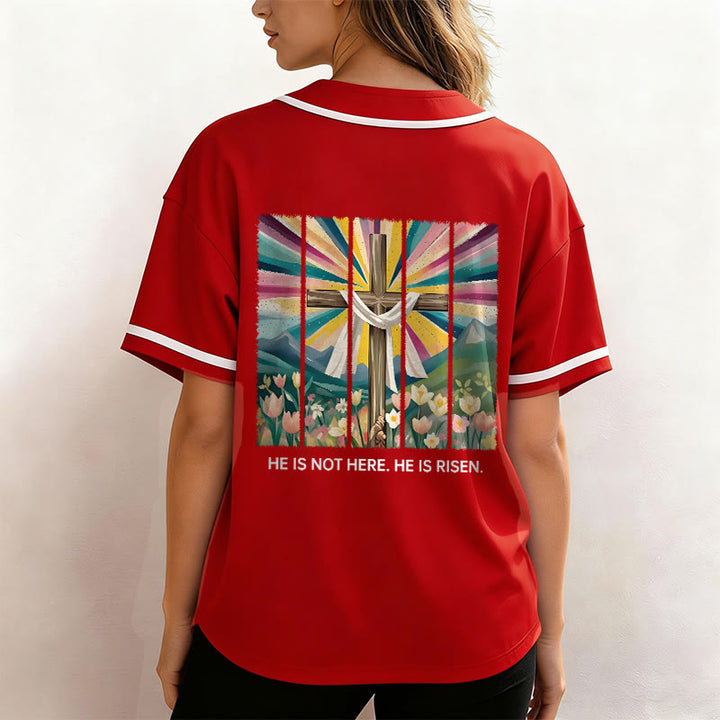 Christianartworkshop Er ist nicht hier, er ist auferstanden Glauben Unisex Baseballtrikot - image 24