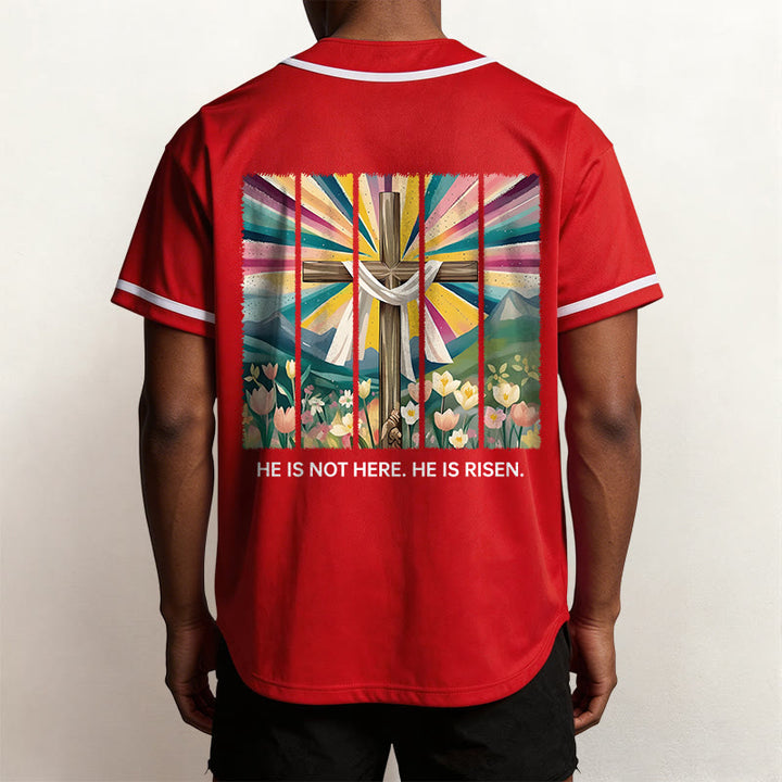 Christianartworkshop Er ist nicht hier, er ist auferstanden Glauben Unisex Baseballtrikot - image 22