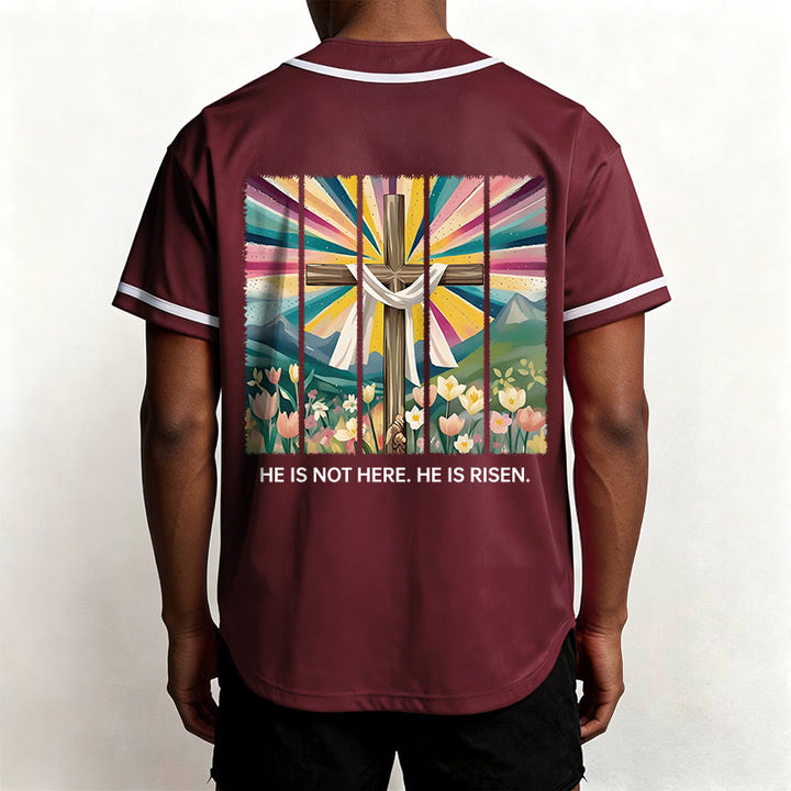 Christianartworkshop Er ist nicht hier, er ist auferstanden Glauben Unisex Baseballtrikot - image 29