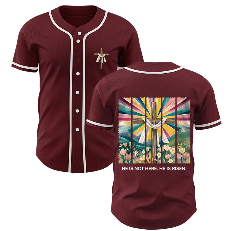 Christianartworkshop Er ist nicht hier, er ist auferstanden Glauben Unisex Baseballtrikot - Wein - 5XL - image 28