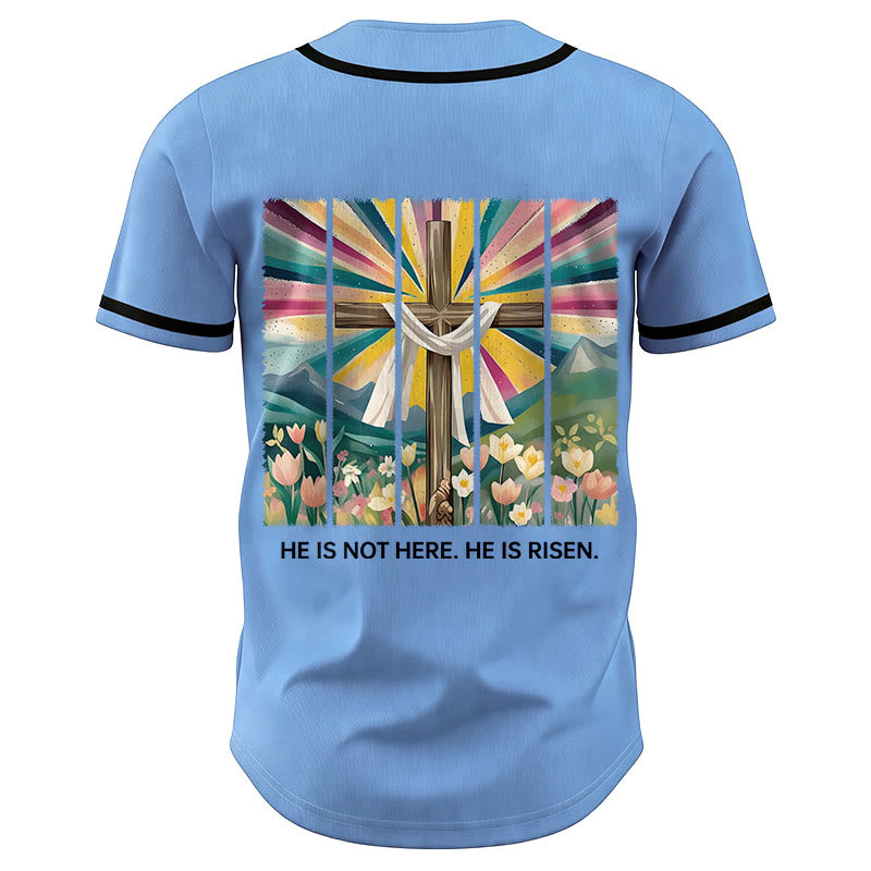 Christianartworkshop Er ist nicht hier, er ist auferstanden Glauben Unisex Baseballtrikot - image 40
