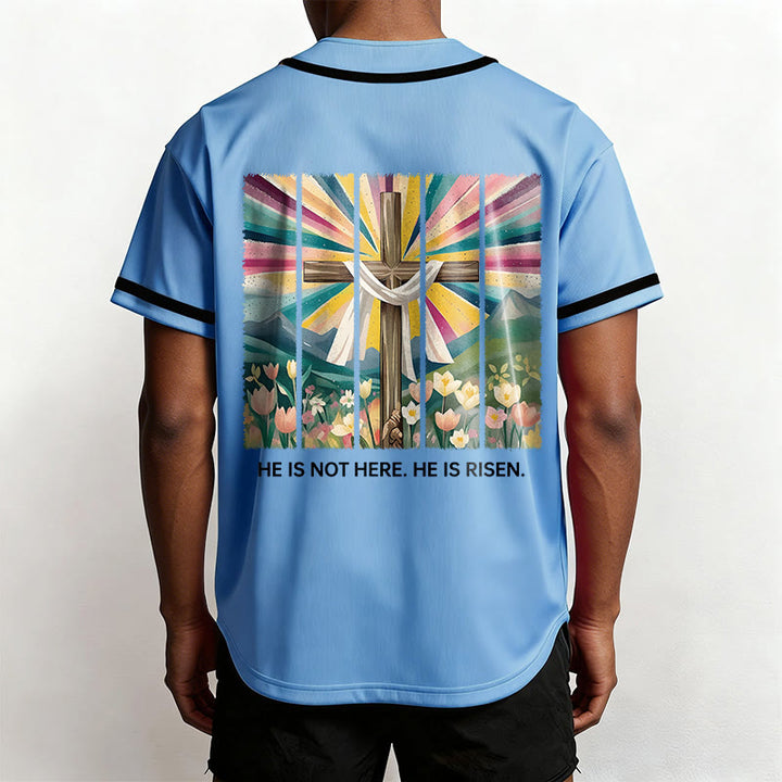 Christianartworkshop Er ist nicht hier, er ist auferstanden Glauben Unisex Baseballtrikot - image 36