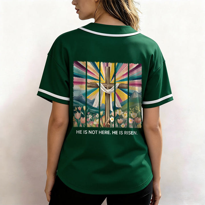Christianartworkshop Er ist nicht hier, er ist auferstanden Glauben Unisex Baseballtrikot - image 45