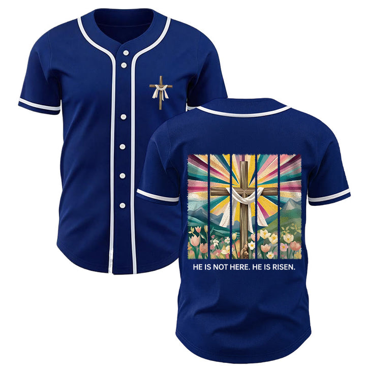 Christianartworkshop Er ist nicht hier, er ist auferstanden Glauben Unisex Baseballtrikot - Marineblau - 5XL - image 49