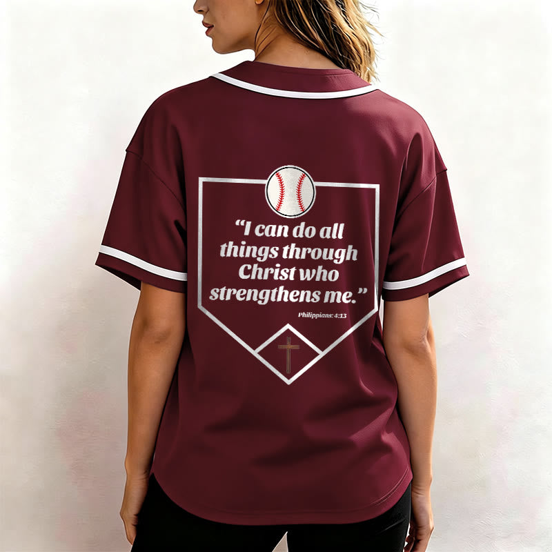 Christianartworkshop Philipper 4,13 Glaube Baseball-Trikot: Baseball-Kreuz-Motto Stärke Hingabe Sportshirt - image 29