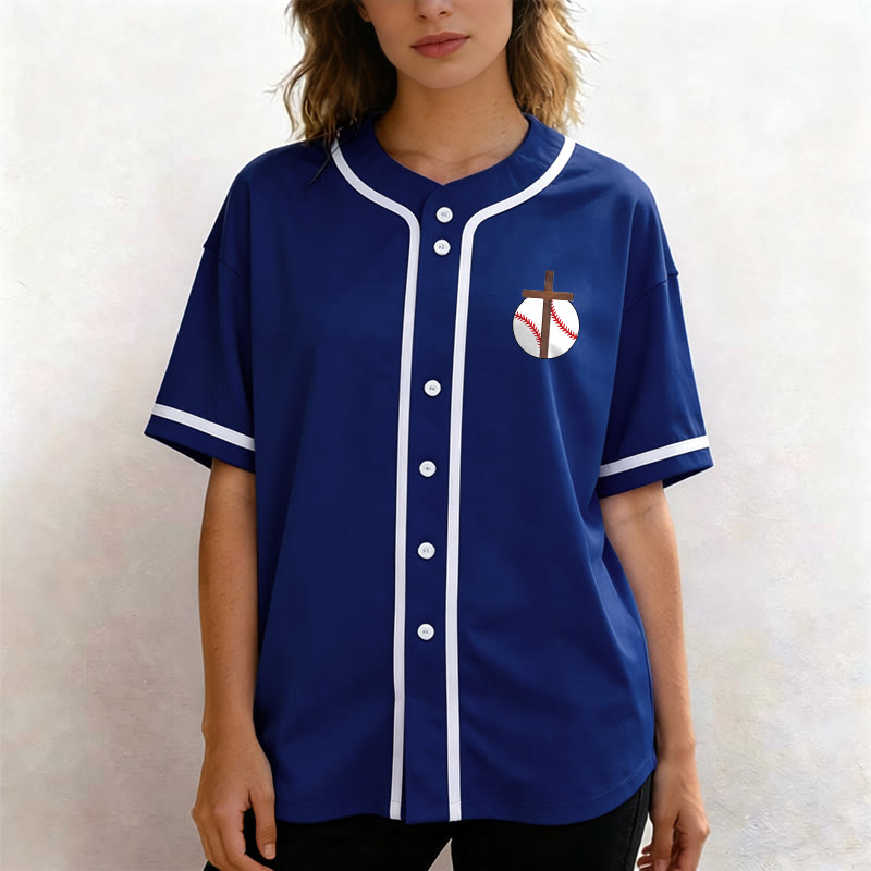 Christianartworkshop Philipper 4,13 Glaube Baseball-Trikot: Baseball-Kreuz-Motto Stärke Hingabe Sportshirt - image 5