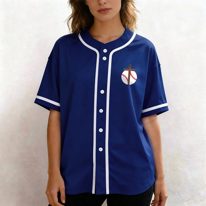Christianartworkshop Philipper 4,13 Glaube Baseball-Trikot: Baseball-Kreuz-Motto Stärke Hingabe Sportshirt - image 5