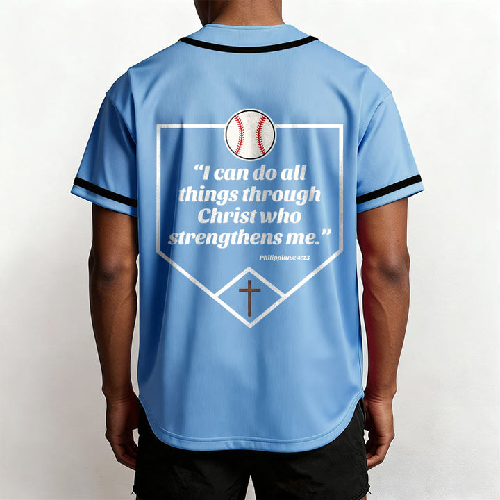 Christianartworkshop Philipper 4,13 Glaube Baseball-Trikot: Baseball-Kreuz-Motto Stärke Hingabe Sportshirt - image 32