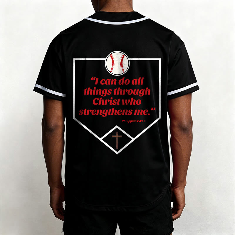 Christianartworkshop Philipper 4,13 Glaube Baseball-Trikot: Baseball-Kreuz-Motto Stärke Hingabe Sportshirt - image 17