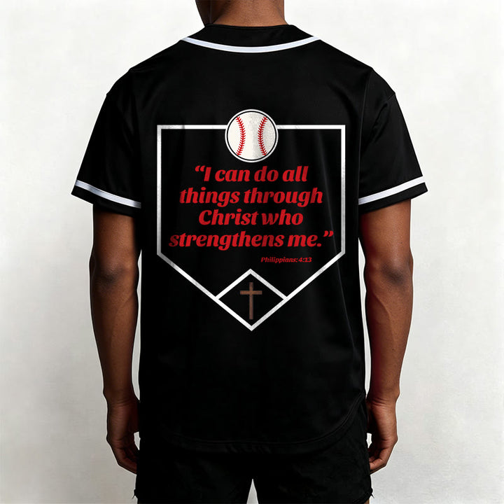 Christianartworkshop Philipper 4,13 Glaube Baseball-Trikot: Baseball-Kreuz-Motto Stärke Hingabe Sportshirt - image 17