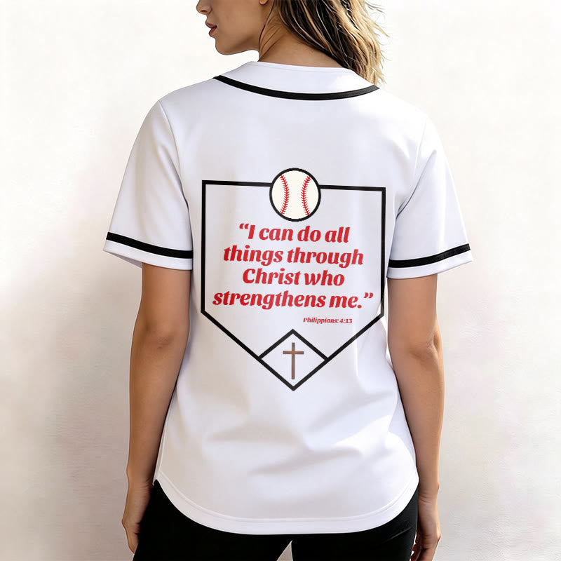 Christianartworkshop Philipper 4,13 Glaube Baseball-Trikot: Baseball-Kreuz-Motto Stärke Hingabe Sportshirt - image 14