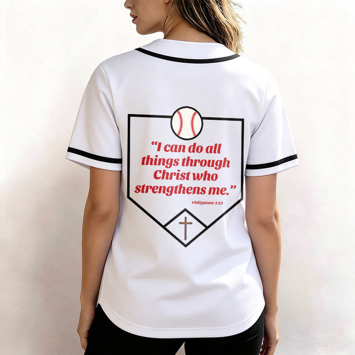 Christianartworkshop Philipper 4,13 Glaube Baseball-Trikot: Baseball-Kreuz-Motto Stärke Hingabe Sportshirt - image 14