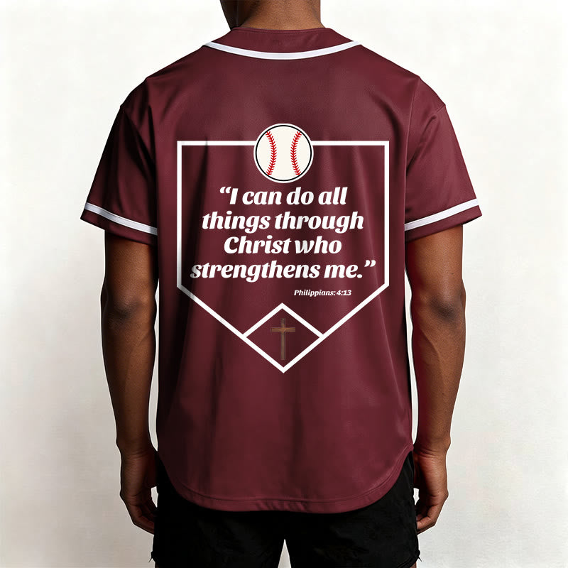 Christianartworkshop Philipper 4,13 Glaube Baseball-Trikot: Baseball-Kreuz-Motto Stärke Hingabe Sportshirt - image 27