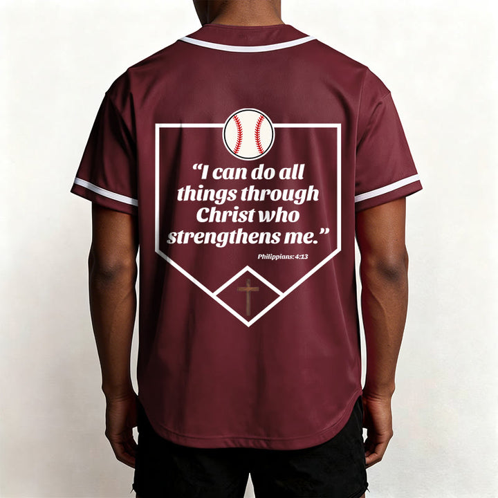 Christianartworkshop Philipper 4,13 Glaube Baseball-Trikot: Baseball-Kreuz-Motto Stärke Hingabe Sportshirt - image 27