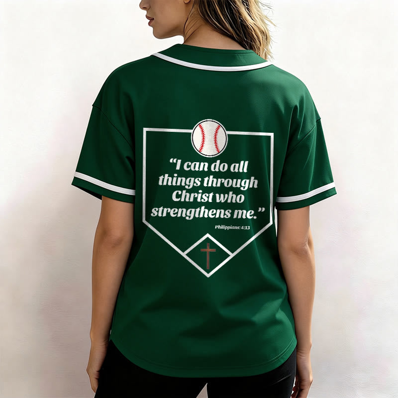 Christianartworkshop Philipper 4,13 Glaube Baseball-Trikot: Baseball-Kreuz-Motto Stärke Hingabe Sportshirt - image 39