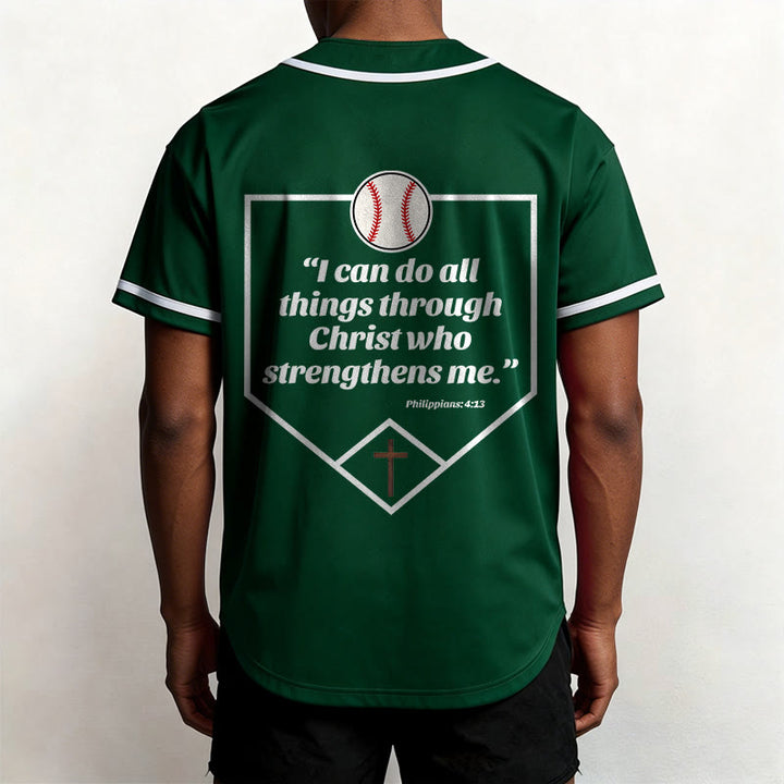 Christianartworkshop Philipper 4,13 Glaube Baseball-Trikot: Baseball-Kreuz-Motto Stärke Hingabe Sportshirt - image 37