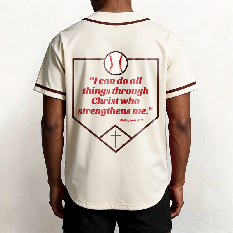 Christianartworkshop Philipper 4,13 Glaube Baseball-Trikot: Baseball-Kreuz-Motto Stärke Hingabe Sportshirt - image 7