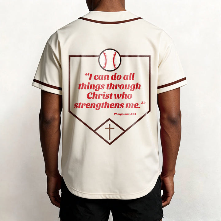 Christianartworkshop Philipper 4,13 Glaube Baseball-Trikot: Baseball-Kreuz-Motto Stärke Hingabe Sportshirt - image 7