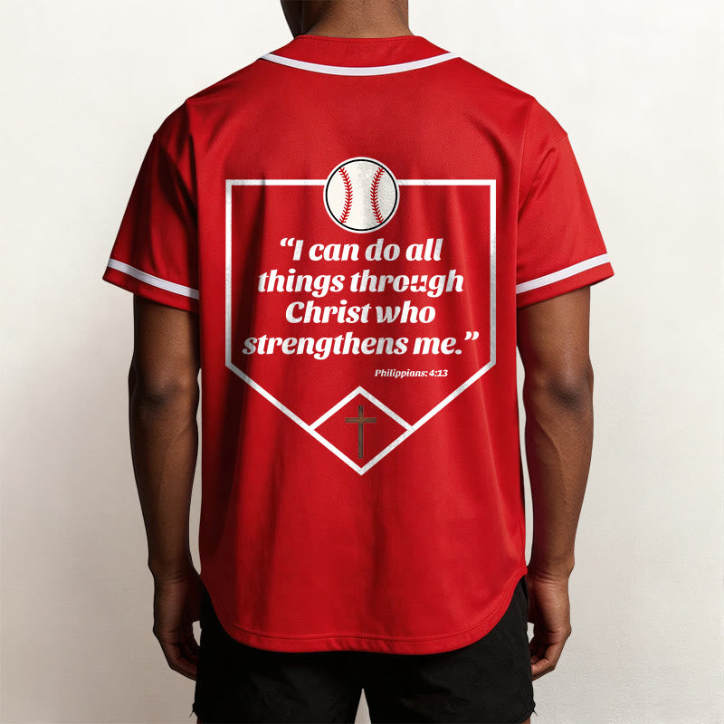 Christianartworkshop Philipper 4,13 Glaube Baseball-Trikot: Baseball-Kreuz-Motto Stärke Hingabe Sportshirt - image 22