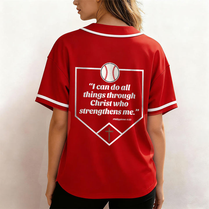 Christianartworkshop Philipper 4,13 Glaube Baseball-Trikot: Baseball-Kreuz-Motto Stärke Hingabe Sportshirt - image 24