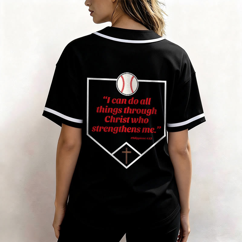 Christianartworkshop Philipper 4,13 Glaube Baseball-Trikot: Baseball-Kreuz-Motto Stärke Hingabe Sportshirt - image 19